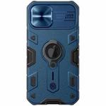 For iPhone 12 / 12 Pro NILLKIN Shockproof CamShield Armor Protective Case with Invisible Ring Holder(Blue)
