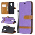 For Huawei Mate 30 Lite Color Matching Denim Texture Horizontal Flip Leather Case with Holder & Card Slots & Wallet & Lanyard(Purple)