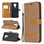 For Huawei Mate 30 Lite Color Matching Denim Texture Horizontal Flip Leather Case with Holder & Card Slots & Wallet & Lanyard(Brown)
