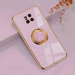 For Huawei Mate 20 Pro 6D Electroplating Full Coverage Silicone Protective Case with Magnetic Ring Holder(Light Purple)