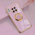 For Huawei Mate 30 6D Electroplating Full Coverage Silicone Protective Case with Magnetic Ring Holder(Light Purple)