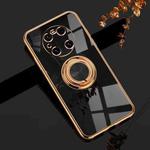 For Huawei Mate 40 Pro 6D Electroplating Full Coverage Silicone Protective Case with Magnetic Ring Holder(Black)