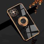 For Huawei nova 8 SE 6D Electroplating Full Coverage Silicone Protective Case with Magnetic Ring Holder(Black)