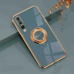 For Huawei P20 Pro 6D Electroplating Full Coverage Silicone Protective Case with Magnetic Ring Holder(Grey)