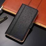 For iPhone XS Max Ostrich Texture PU + TPU Horizontal Flip Leather Case with Holder & Card Slots & Wallet(Black)