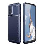 For OPPO A93 5G Carbon Fiber Texture Shockproof TPU Case(Blue)