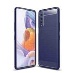 For LG Stylo 7 5G Brushed Texture Carbon Fiber TPU Case(Navy Blue)