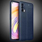 For OPPO Realme V15 Litchi Texture Shockproof TPU Case(Navy Blue)