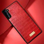 For Samsung Galaxy S21 5G SULADA Shockproof TPU + Handmade Leather Case(Red)