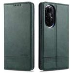 For Huawei nova 8 5G AZNS Magnetic Calf Texture Horizontal Flip Leather Case with Card Slots & Holder & Wallet(Dark Green)