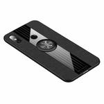 For Xiaomi Mi Max 3 XINLI Stitching Cloth Texture Shockproof TPU Protective Case with Ring Holder(Black)
