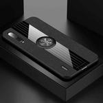For Xiaomi Mi CC9 XINLI Stitching Cloth Texture Shockproof TPU Protective Case with Ring Holder(Black)