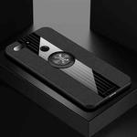 For Xiaomi Mi 8 Lite XINLI Stitching Cloth Texture Shockproof TPU Protective Case with Ring Holder(Black)