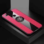 For Xiaomi Mi 8 Lite XINLI Stitching Cloth Texture Shockproof TPU Protective Case with Ring Holder(Red)