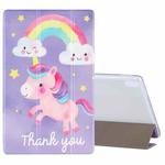 For Lenovo Tab P11 (TB-J606F) Coloured Drawing Pattern Horizontal Flip Leather Case with Three-folding Holder(Rainbow Horse)