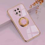For Xiaomi Redmi K30 Pro 6D Electroplating Full Coverage Silicone Protective Case with Magnetic Ring Holder(Light Purple)