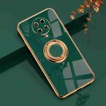 For Xiaomi Redmi K30 Pro 6D Electroplating Full Coverage Silicone Protective Case with Magnetic Ring Holder(Dark Green)