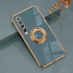 For Xiaomi Mi 10 6D Electroplating Full Coverage Silicone Protective Case with Magnetic Ring Holder(Grey)