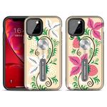 For iPhone 11 Redden Series UV light Color Changing Protective Case with Ring Bracket(Leaves)