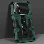 For Samsung Galaxy A71 Vanguard Warrior All Inclusive Double-color Shockproof TPU + PC Protective Case with Holder(Graphite Green)