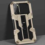 For Samsung Galaxy A71 Vanguard Warrior All Inclusive Double-color Shockproof TPU + PC Protective Case with Holder(Gold)