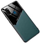 For Samsung Galaxy M30s All-inclusive Leather + Organic Glass Protective Case with Metal Iron Sheet(Dark Green)