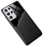 For Samsung Galaxy S21 Ultra 5G All-inclusive Leather + Organic Glass Protective Case with Metal Iron Sheet(Black)