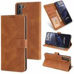 For Samsung Galaxy S21+ 5G Fantasy Classic Skin-feel Calfskin Texture Magnetic Buckle Horizontal Flip PU Leather Case with Holder & Card Slot & Wallet(Brown)