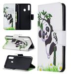 For Galaxy A20s Pattern Colored Drawing Horizontal Flip Leather Case with Holder & Card Slots & Wallet(Panda)