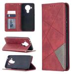 For Nokia 5.4 Rhombus Texture Horizontal Flip Magnetic Leather Case with Holder & Card Slots & Wallet(Red)