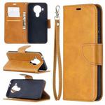 For Nokia 5.4 Retro Lambskin Texture Pure Color Horizontal Flip PU Leather Case with Holder & Card Slots & Wallet & Lanyard(Yellow)