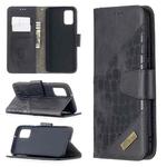 For Samsung Galaxy A02s (EU Version) Matching Color Crocodile Texture Horizontal Flip PU Leather Case with Wallet & Holder & Card Slots(Black)