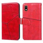 For Samsung Galaxy A10 Geometric Stitching Horizontal Flip TPU + PU Leather Case with Holder & Card Slots & Wallet(Red)
