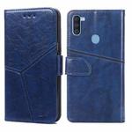 For Samsung Galaxy A11(EU Version) Geometric Stitching Horizontal Flip TPU + PU Leather Case with Holder & Card Slots & Wallet(Blue)