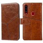 For Samsung Galaxy A20s Geometric Stitching Horizontal Flip TPU + PU Leather Case with Holder & Card Slots & Wallet(Light Brown)