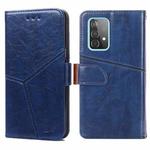 For Samsung Galaxy A52 5G / 4G Geometric Stitching Horizontal Flip TPU + PU Leather Case with Holder & Card Slots & Wallet(Blue)