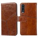 For Samsung Galaxy A70 Geometric Stitching Horizontal Flip TPU + PU Leather Case with Holder & Card Slots & Wallet(Light Brown)