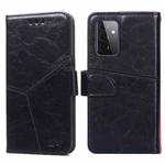 For Samsung Galaxy A72 5G / 4G Geometric Stitching Horizontal Flip TPU + PU Leather Case with Holder & Card Slots & Wallet(Black)
