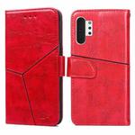 For Samsung Galaxy Note10+ Geometric Stitching Horizontal Flip TPU + PU Leather Case with Holder & Card Slots & Wallet(Red)