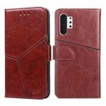 For Samsung Galaxy Note10+ Geometric Stitching Horizontal Flip TPU + PU Leather Case with Holder & Card Slots & Wallet(Dark Brown)
