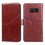For Samsung Galaxy S8 Geometric Stitching Horizontal Flip TPU + PU Leather Case with Holder & Card Slots & Wallet(Dark Brown)