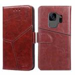 For Samsung Galaxy S9 Geometric Stitching Horizontal Flip TPU + PU Leather Case with Holder & Card Slots & Wallet(Dark Brown)