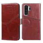 For Samsung Galaxy S9+ Geometric Stitching Horizontal Flip TPU + PU Leather Case with Holder & Card Slots & Wallet(Dark Brown)