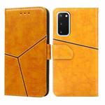 For Samsung Galaxy S20 Geometric Stitching Horizontal Flip TPU + PU Leather Case with Holder & Card Slots & Wallet(Yellow)