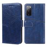 For Samsung Galaxy S20 Geometric Stitching Horizontal Flip TPU + PU Leather Case with Holder & Card Slots & Wallet(Blue)