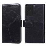 For Samsung Galaxy S21 Ultra 5G Geometric Stitching Horizontal Flip TPU + PU Leather Case with Holder & Card Slots & Wallet(Black)