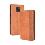 For Motorola Moto G Power (2021) Magnetic Buckle Retro Crazy Horse Texture Horizontal Flip Leather Case with Holder & Card Slots & Photo Frame(Brown)