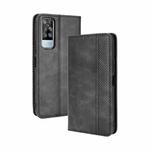 For vivo Y51A ( 2021) / Y51 (2020) Overseas Version (India / Southeast Asia) Magnetic Buckle Retro Crazy Horse Texture Horizontal Flip Leather Case with Holder & Card Slots & Photo Frame(Black)