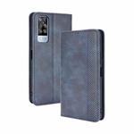 For vivo Y51A ( 2021) / Y51 (2020) Overseas Version (India / Southeast Asia) Magnetic Buckle Retro Crazy Horse Texture Horizontal Flip Leather Case with Holder & Card Slots & Photo Frame(Blue)