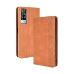 For vivo Y51A ( 2021) / Y51 (2020) Overseas Version (India / Southeast Asia) Magnetic Buckle Retro Crazy Horse Texture Horizontal Flip Leather Case with Holder & Card Slots & Photo Frame(Brown)